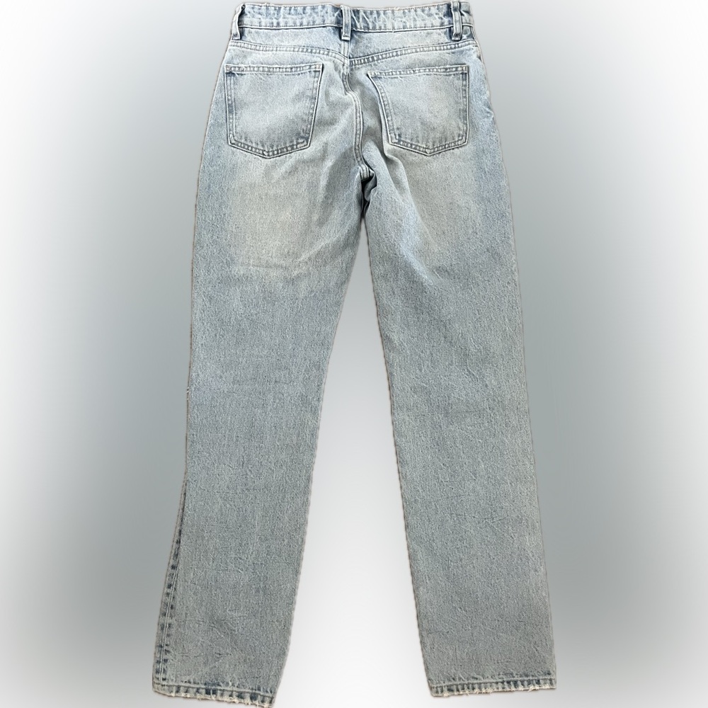 Zara Straight Leg Faded Blue Denim Jeans - Picture 2 of 4
